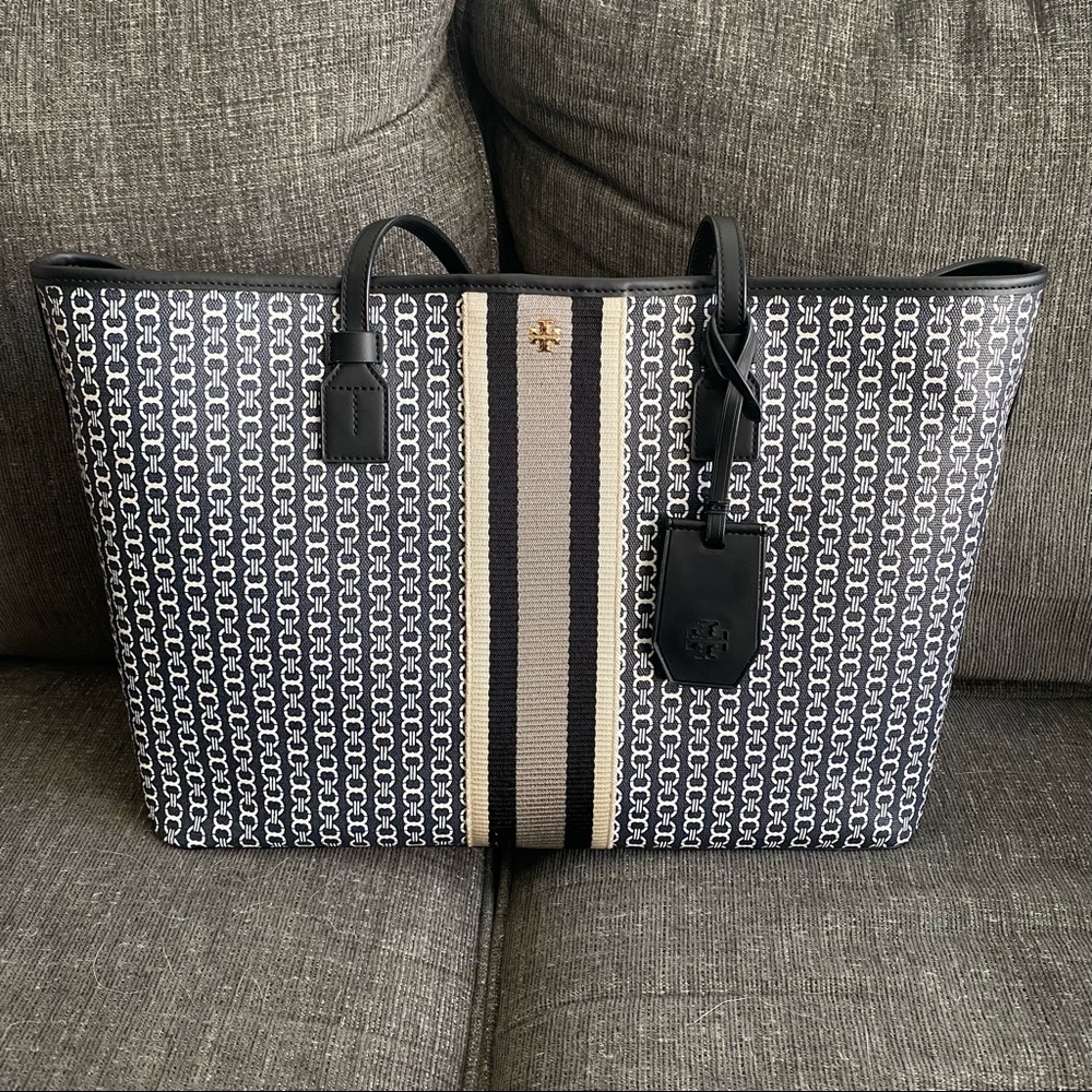 Tory Burch Gemini Link Tote Black